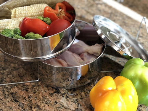 Me'n Lily Pressure Steamer Stainless Steel Stackable Insert Pans with Egg Rack 4