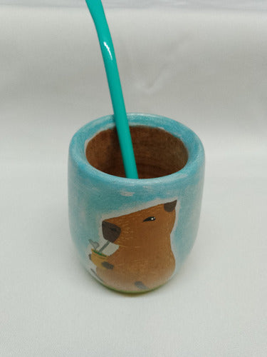 Wooden Mate Cup (Capybara Drinking Mate) 1