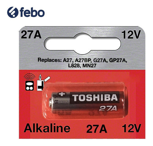 Pilas Toshiba Alkalina 27a Batería X5 Alarmas Febo 1