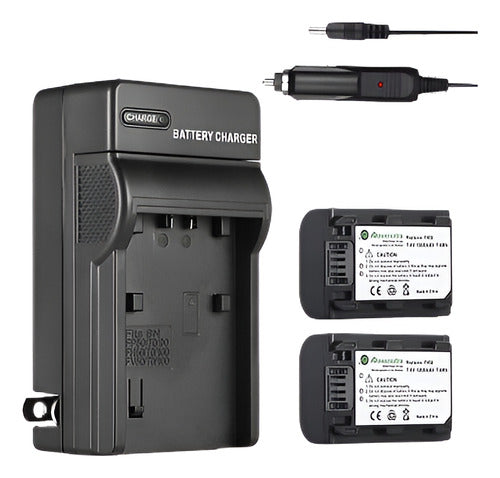 Sony NP-FH50 2pcs Battery Set + Charger for Sony Alpha 0