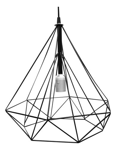 Vintage Hexagonal Pendant Ceiling Lamp Cage 0