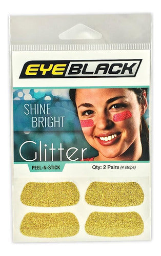 Eyeblack Amarillo Softball Glitter Eye Black Strips, 2 Pares 1