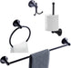 Leyden Bathroom Accessories Set - 61 cm Black Towel Bar 0