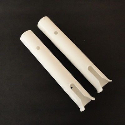 2pcs Blanco Barco Barra De Plástico Porta 1 Tubo Pesca Plást 0