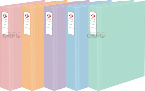 The Pel Pack X4 A4 PVC Binders 2x40mm, Pastel Colors 0