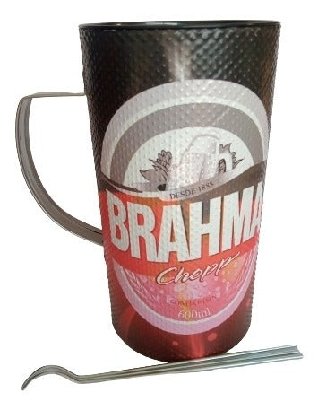 Brahma Vaso Guiro Ploteado Cerveza Con Peineta 1