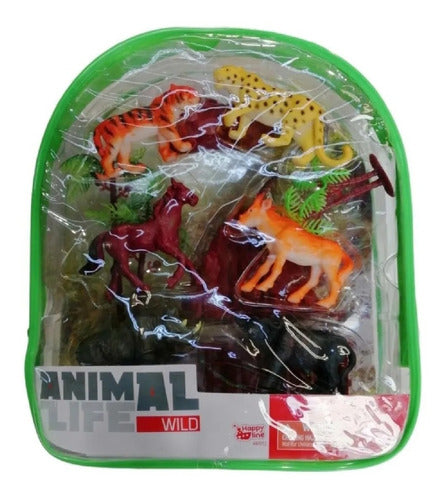 Happy Line Animal Life Backpack Set X6 with Animal Accessories IK0120 Tictoys 0