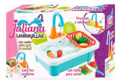 Juguete Juliana Lavavajilla Accesorios Canilla Agua 0