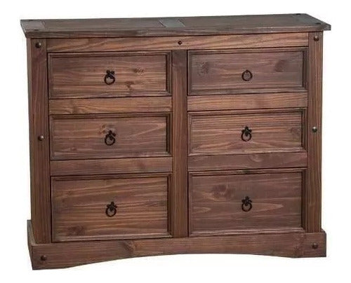 Kapan Excellent 6-Drawer Dresser in Mexican Wood 0