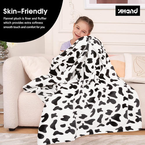 Inhand Cow Print Blanket, Fuzzy Baby Girl Cow Print Throw Bl 4