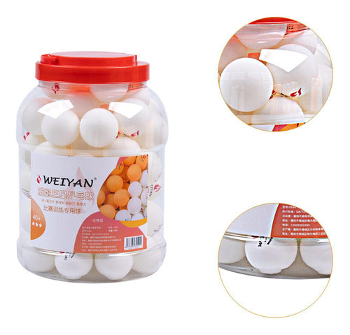 60x Bolas De Ping Pong Elasticidade Premium Para Treinamento 2