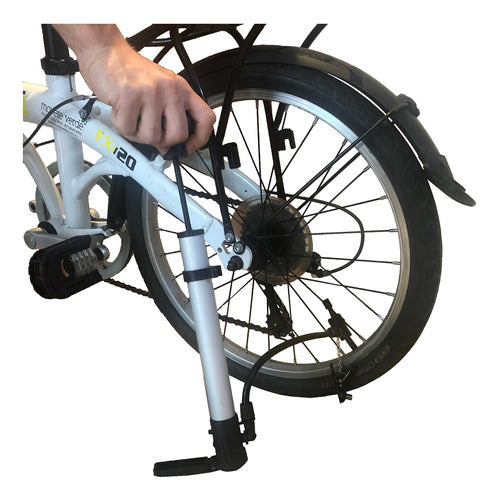 Inflador De Mano Aluminio Con Picos Y Soporte Bici Full 2