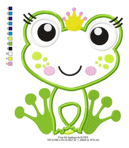 Elma Matrizes Matriz Para Bordado Maquina Infantil Sapo Rana Princesa 4059 2