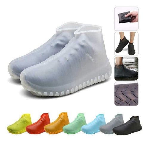 Nirohee Reusable Waterproof Silicone Shoe Covers S White 0