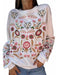 Embroidered Imported Women's Sweatshirt - Hindu Boho Folk Style with Floral Design 0
