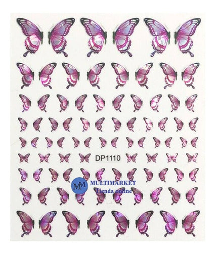 Self-Adhesive Nail Stickers - Butterflies - Nail Art 113