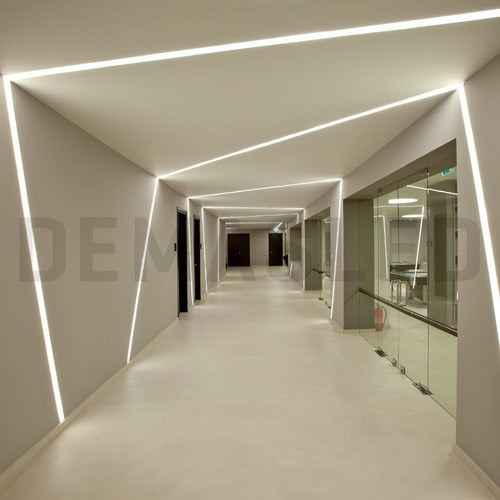 Aluminum Profile for Recessed or Surface Mount LED Strip - 2m - Demasled 3