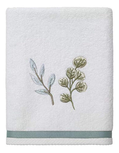 Avanti Linens Ombre Leaves, Embroidered Hand Towel 0