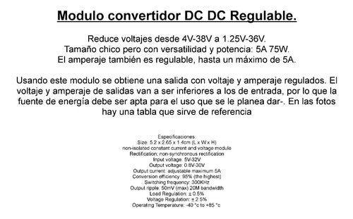 Step Down Reductor Dc 5a Regula Voltaje Y Amperaje  Emn 1