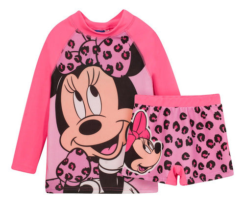 Disney Remera Niña UV 50+ Malla 2 Pzas Sirenita Princesas 0