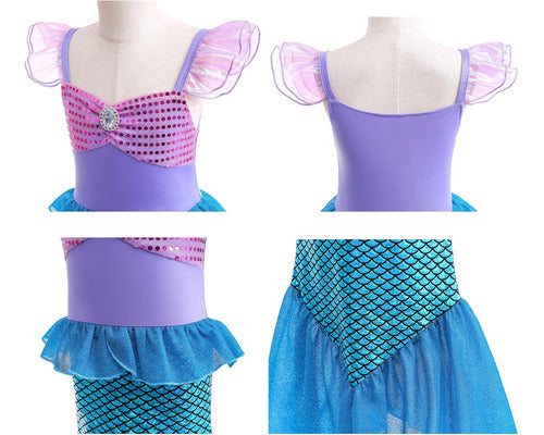 Danvren Mermaid Costume for Little Girls with Crown, Infant Size 1