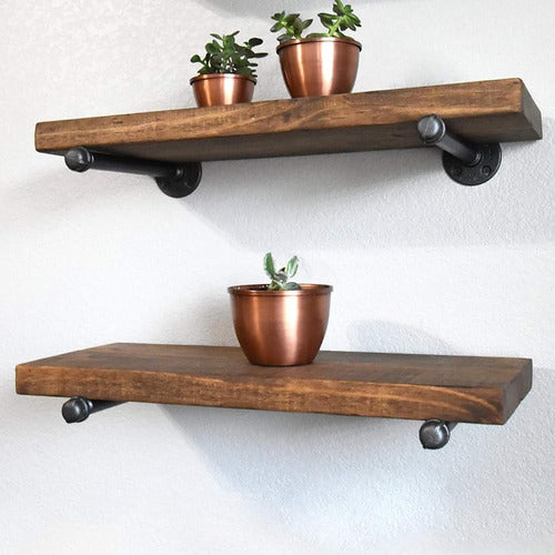 APACALI Rustic Pipe Industrial Shelf Brackets - 12 Inch 1