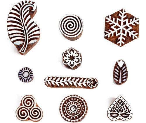 Hashcart Wooden Tattoos, 37 Assorted Design Stamps 1