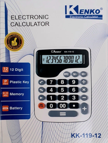 Kenko Large Calculator with Eraser 14.5 x 11 cm Battery Included 2