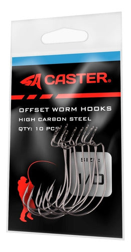 Offset Caster 1/0 Hooks for Rubber Lures X 10 Units 0