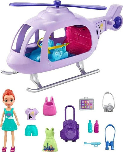 Polly Pocket Vacation Helicopter Figure + Accessories 1