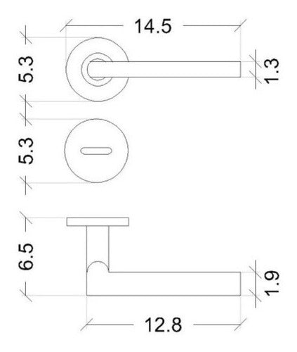 Stainless Steel Flat Model Door Handle Set with Rebound Feature 2