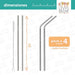 Set of 4 Reusable Eco-Friendly Stainless Steel Straws with Cleaning Brush 3