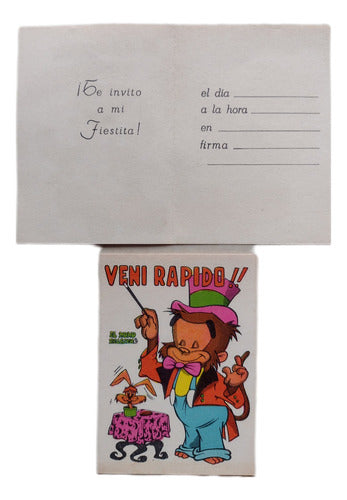 2 Tarjetas De Cumpleaños Del Mono Relojero Década Del 70 3