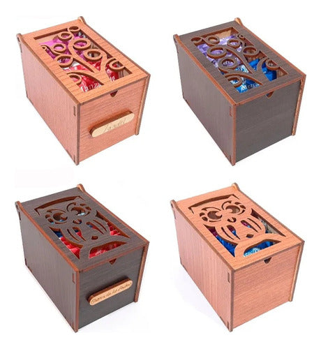 Dye 10 Wooden Tea Boxes with 2 Compartments Souvenir Fibrofacil C/té 0