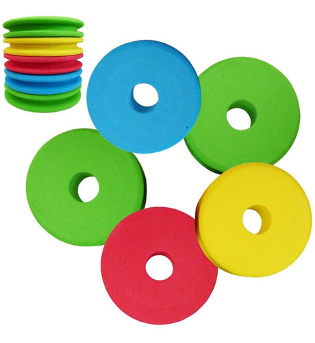 5 Alfajores Tabla De Goma Eva Pesca Diám 7cm, Espesor 12 Mm 0