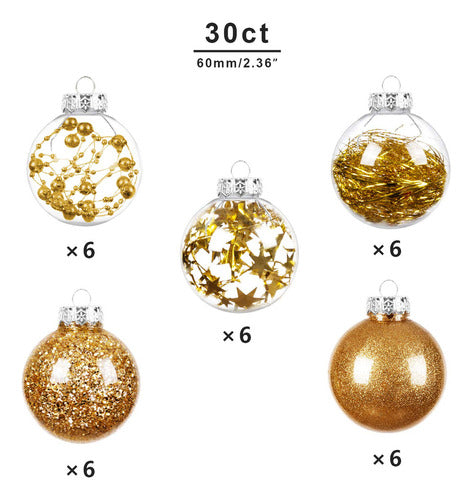 Bestwish 30 Bolas De Navidad Ornamentos, 2.362in/2.36 Pulgad 2