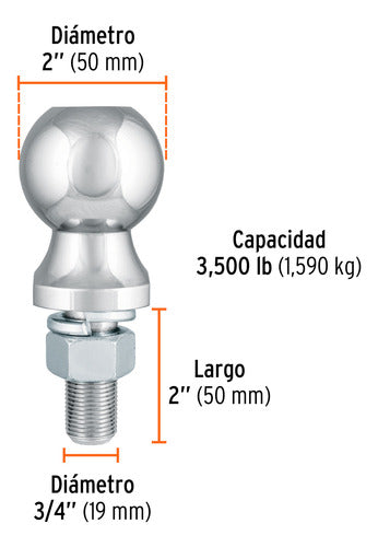 Bochas Para Enganches Trailer De 2 Pulgadas Bola-35 Truper 1