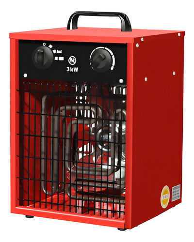 Calefactor Cañon Electrico Cuadrado 3300w Rojo - Ynter Indus 0