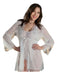 Clandestine White Gasa Robe with Lace Trim 0