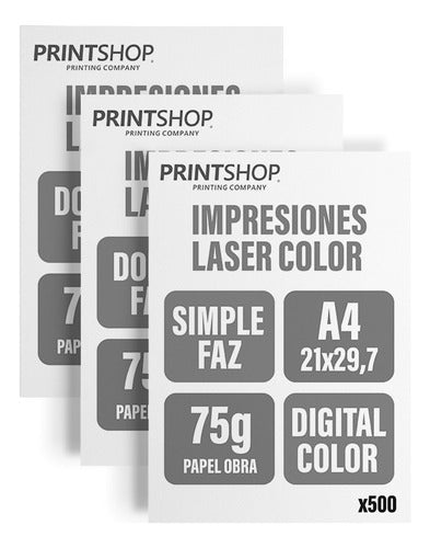 Print Shop Impresiones Bajadas Printshop Byn A4 75g X 500 Unidades 0