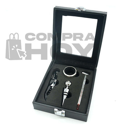 Set Para Vino 4 Accesorios, Estuche De Cuero, 11390 4