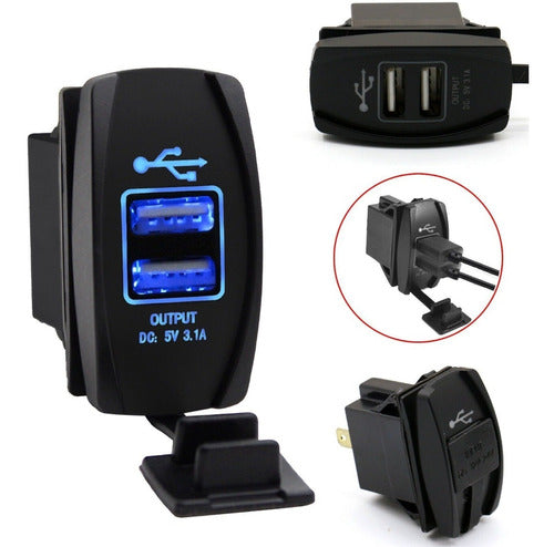 Electroimporta USB 3.1 Double Illuminated Car Dashboard Charger 0