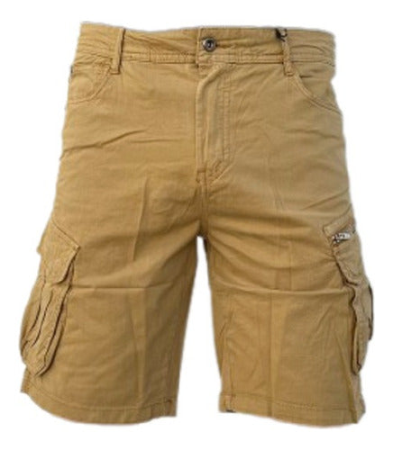 Vestirmas Bermuda Cargo Elastizada Fit Hombre Vestirmas Short Bolsillo 0