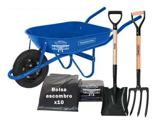 Kit Jadineria Carretilla Tramontina + Palas + Bolsa Escomb 0