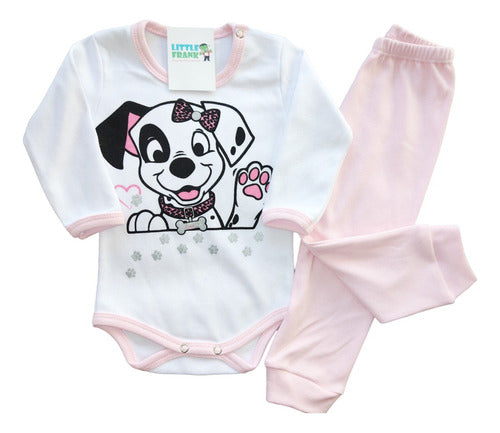 Littlefrank Conjunto Bebe Body Manga Larga Pantalon Dalmata Disneyy 0