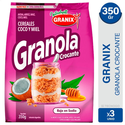 Granola Granix Crocante Cereales Coco Miel Bajo En Sodio X3 0