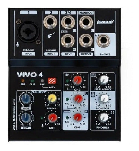 Lexsen Vivo 4 USB Professional Audio Interface Mixer 2