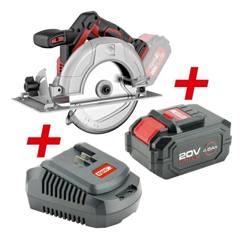 Equus 20V Brushless Circular Saw + Safety Glasses and Gloves 1