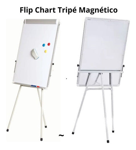 Flip Chart + Kit Canetão Apagador Sulfite Liquido De Limpeza 5