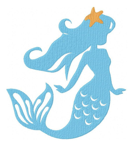 Embroidery Machine Design Template Three Mermaids Silhouette 3187 1